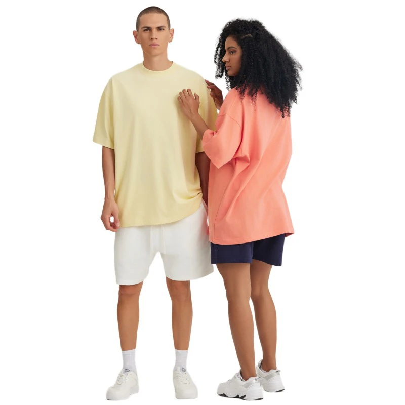 300g heavy carbon wool pure cotton round neck T-shirt loose small collar FOG fashion American retro