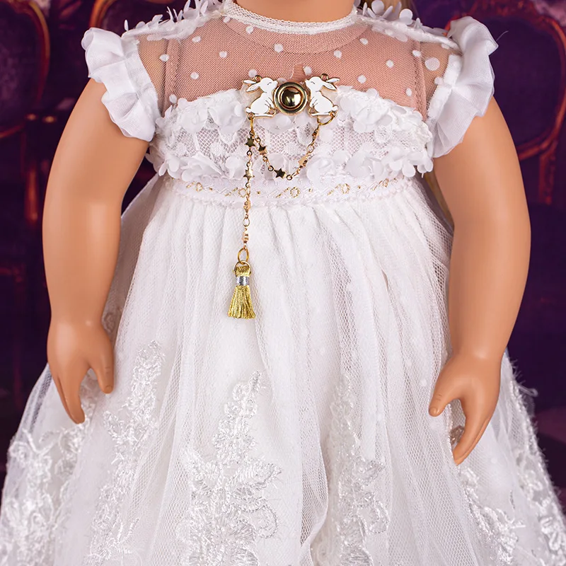 Free Sample 18 inch girl doll dress high quality doll clothes wedding dress