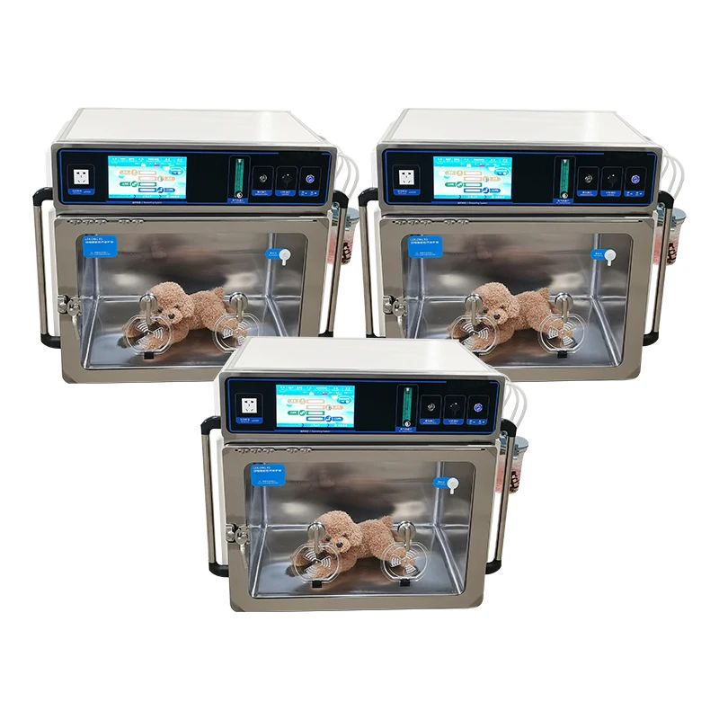 Olive Medical Veterinary Equipment Therapy Stainless Steel Oxygen Animal Pet Dog Cat Care Monitoring Cabin Cage Vet ICU