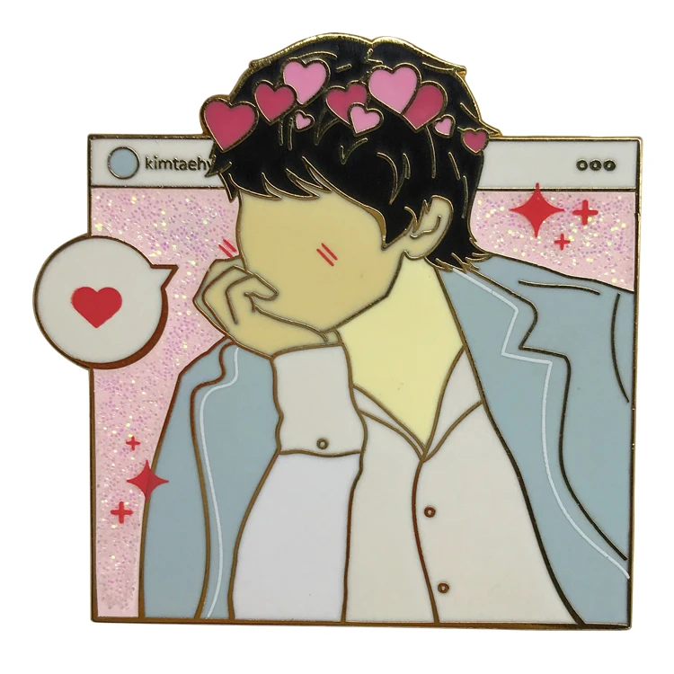 Bulk Custom Design Korean Kpop Idol Enamel Pin Manufacture Low Moq