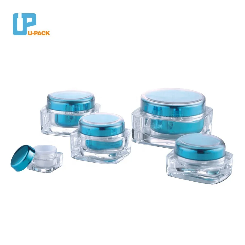 Mini Cosmetic Container 5g 15g 30g 50g 100g Square Cube Acrylic Jar Clear Cream Pot Makeup Jar