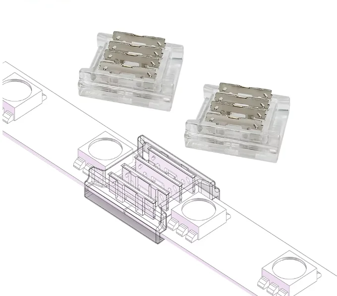 10mm 4pin Rgbw Led Strip Free Welding Connector 5pin Led Strip Connector 4pin Led Strip Straight Connector