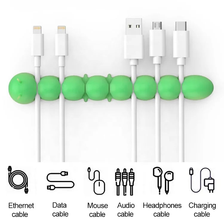 2020 Новый дизайн! Силиконовый органайзер для кабеля в форме гусеницы для рождественского подарка