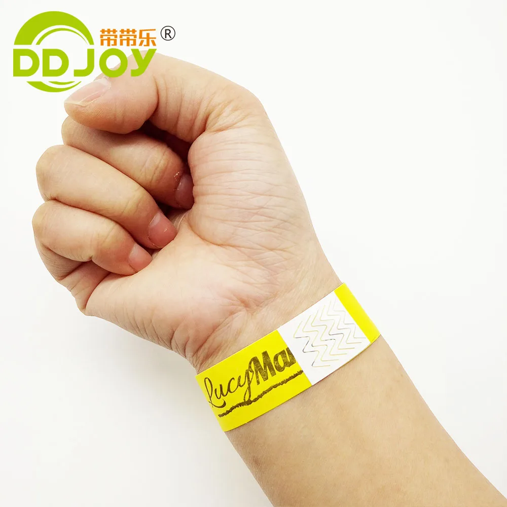 Waterproof Cheap Custom pulseras Dupont ID VIP brazaletes Tyvek Paper Wristbands for Events