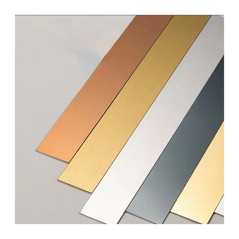 Stainless Steel Flat Tile Trim For Wall Ceiling Decorative Metal Flat Trim Strips