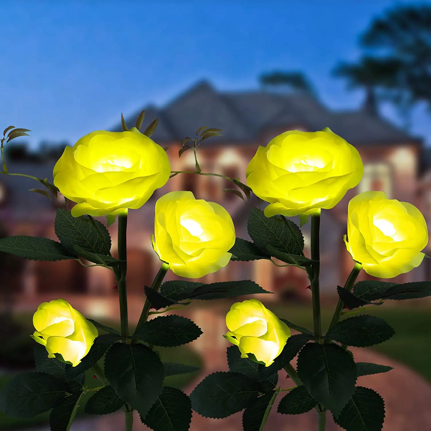 Rose Flower Lights Multi-Color Changing Garden Decor Outdoor Decorative LED Lights for Yard Garden Solar Rose Lights