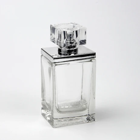 
custom design clear cosmetic packaging empty spray perfume glass bottle 100ml 