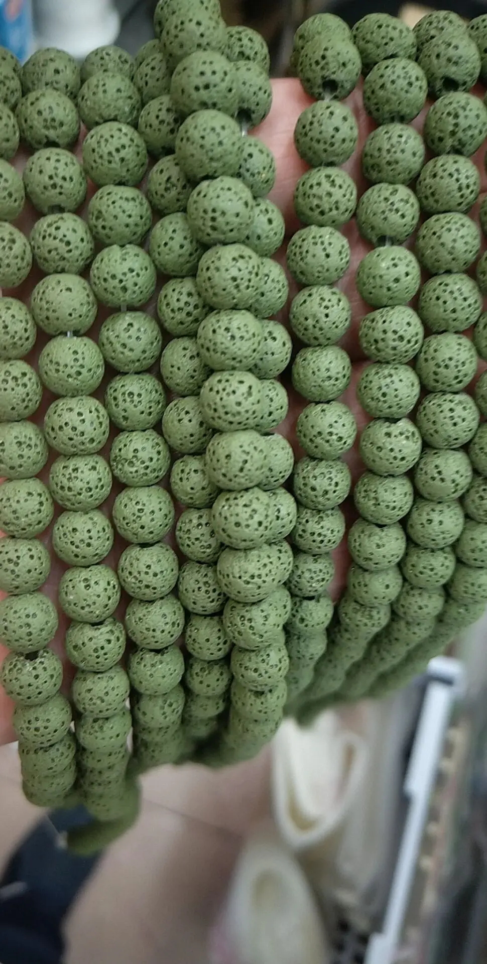 Wholesale Hot Selling Bead Strand 8mm Natural Volcanic Rock White Lava beads essential oil Stone Beads