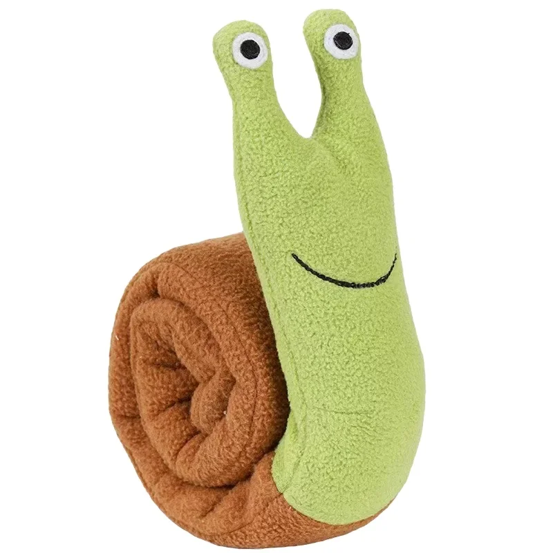 60cm Unisex Cartoon Snail Plush Dog Toy Durable Chew Molar Toy with Funny Hide Food Feature Pet Supplies