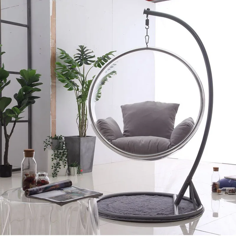 Glass ball hanging chair acrylic hanging basket swing hemispherical chair