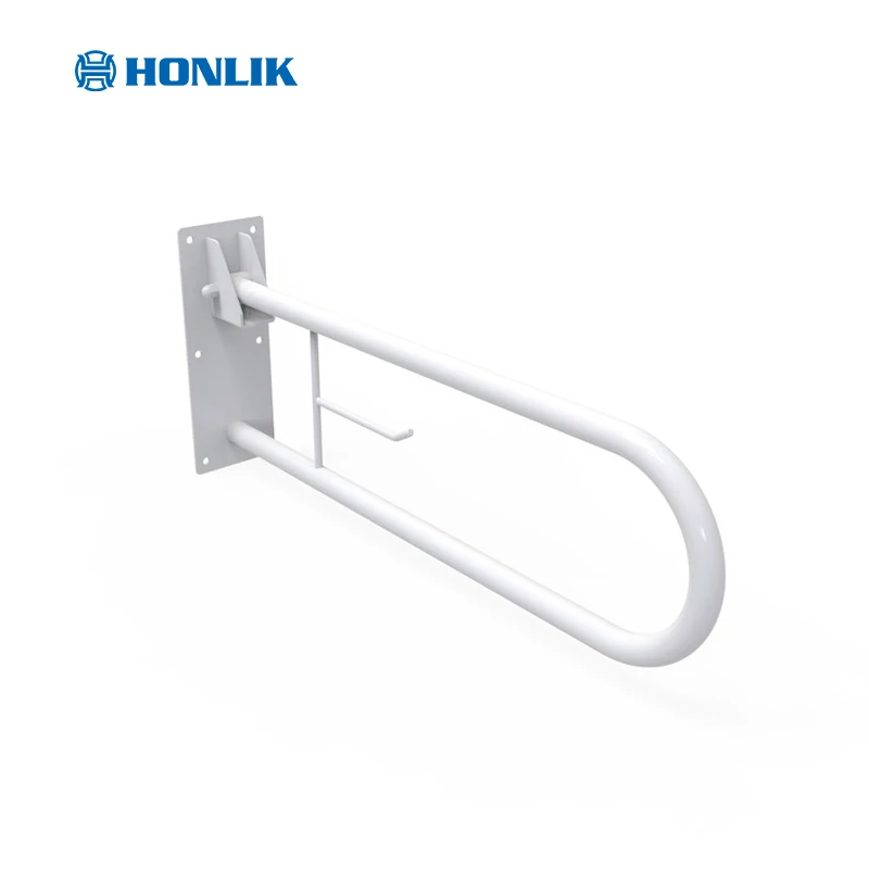High quality stainless steel u-shap folding shower grab bar