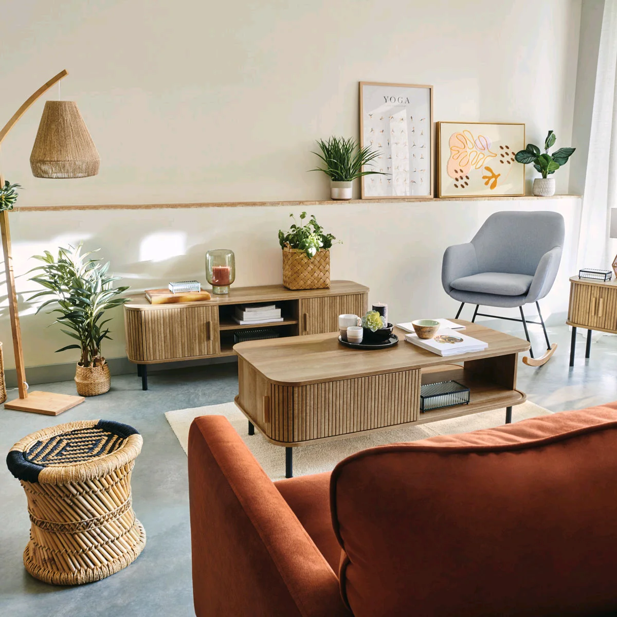 Combohome Mid-century Bedroom Wood TV Side Floor Cabinet Table Rack Bedroom TV Office Modern Tea Table TV Cabinet