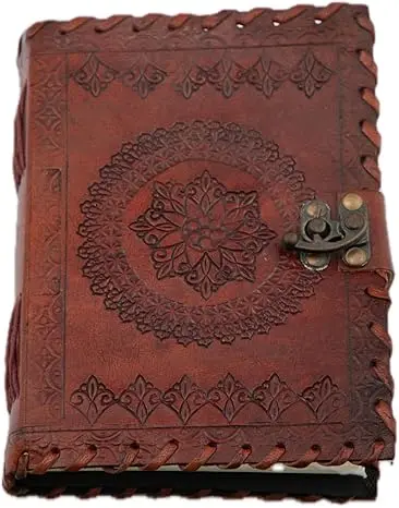 Дизайн ручной работы в винтажном коричневом кожаном цветочном Журнале для рисования скрапбукинга написания пустых страниц без подкладки