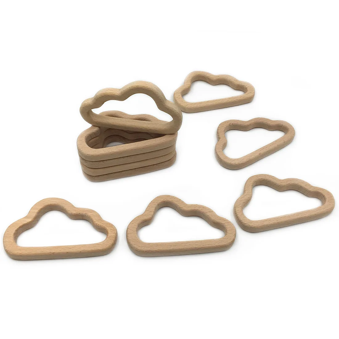 Cloud WoodenTeether Wholesale 100% Organic Beech Wood baby teething Soft Toy