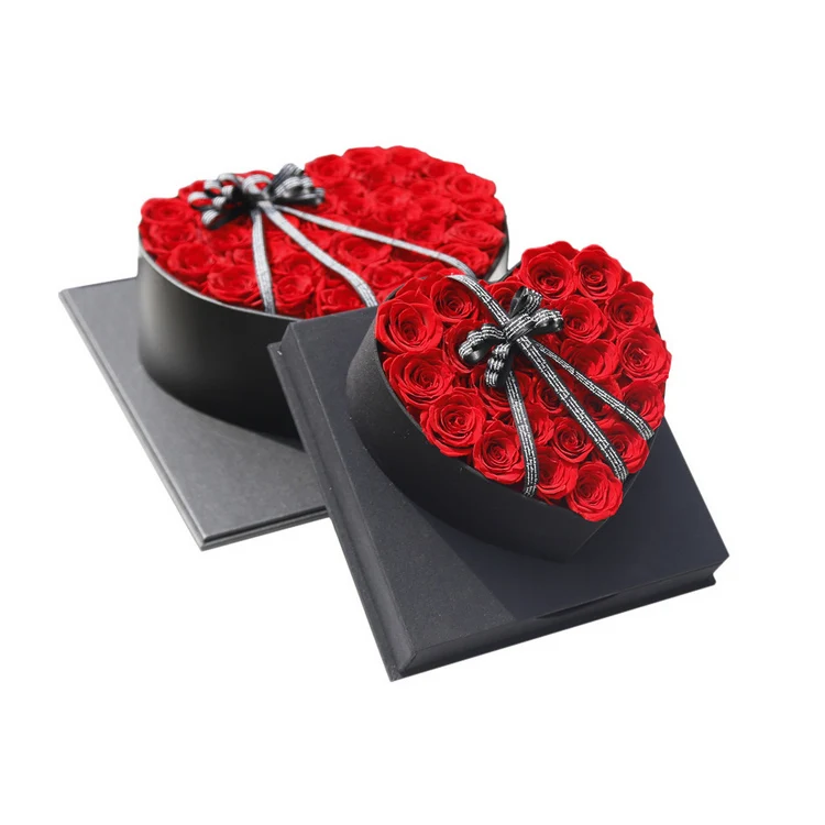 
Новое поступление красивые прекрасные высококачественные товары консервированные стабилизированные розы в форме сердца Персонализированная подарочная коробка 