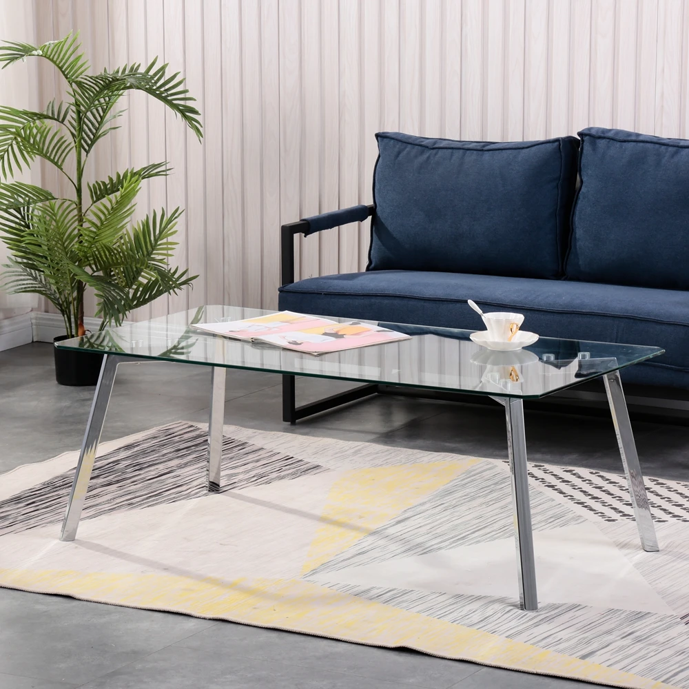 Итальянский современный новый дизайн роскошный большой журнальный столик из закаленного стекла для комнаты