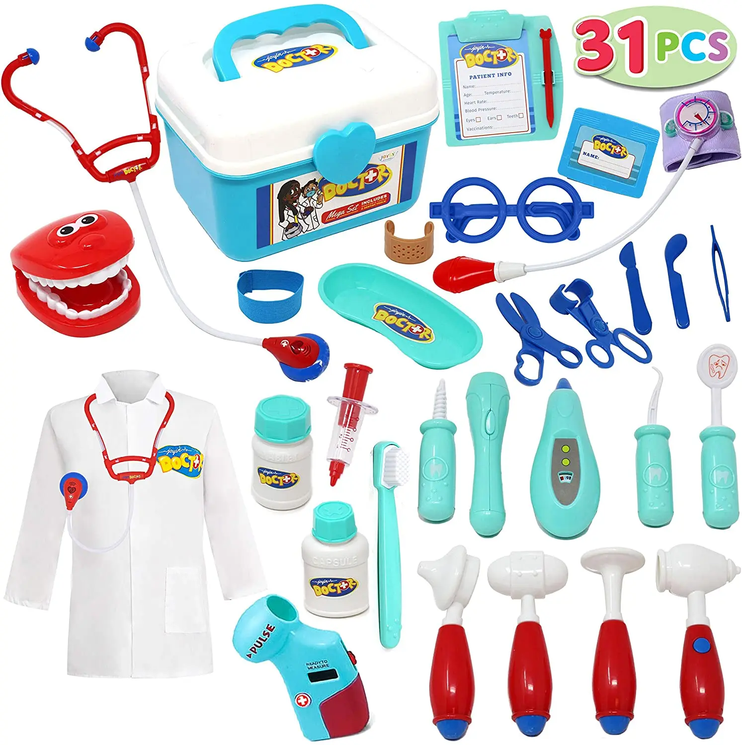  Jiutian Cheap Kids Doctor Playset Pretend Kit Dentist Medical and Coat Toddler Roleplay Toy for