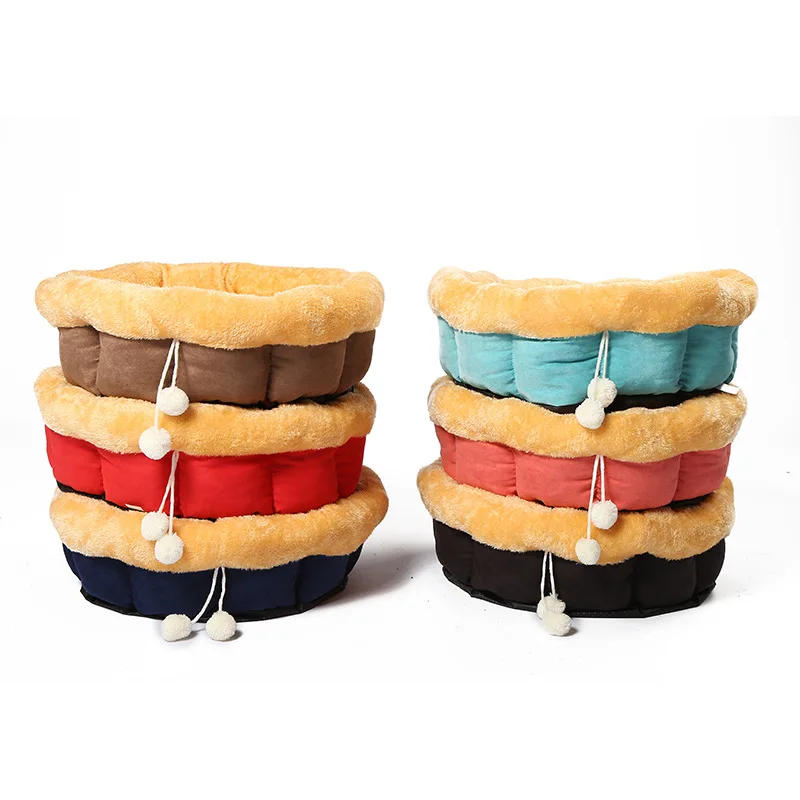 Autumn Winter Thickened Round Kennel Arctic Velvet Warm Pet Nest Large Small Cat Dog Pet Sleep Bed