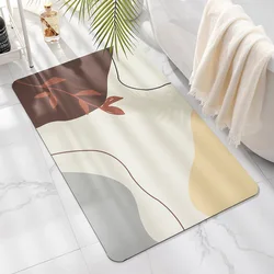 Customized Luxury Rubber Floor Mat Curved Bath Room Rug Mat Antislip Door Mat