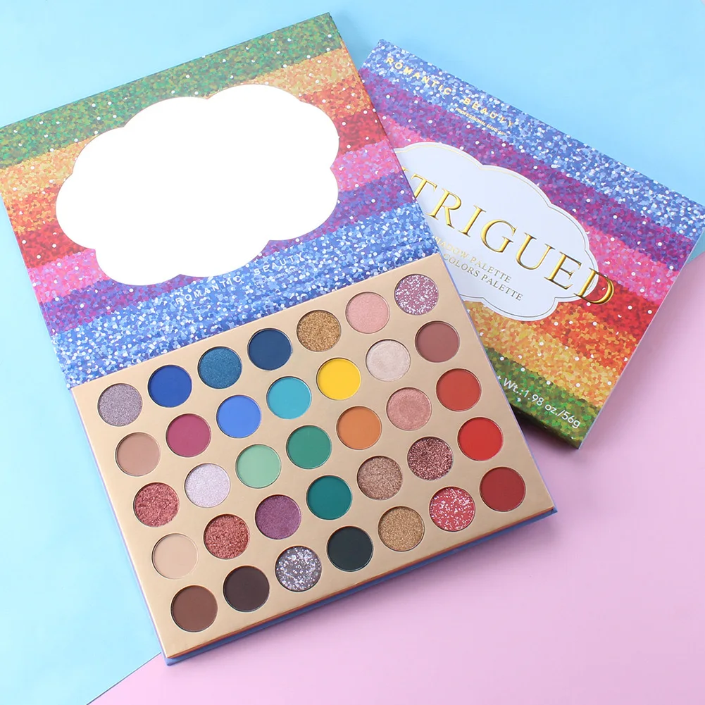Unique Highly Pigmented 35 Colors Matte Private Label Glitter Eyeshadow Palette