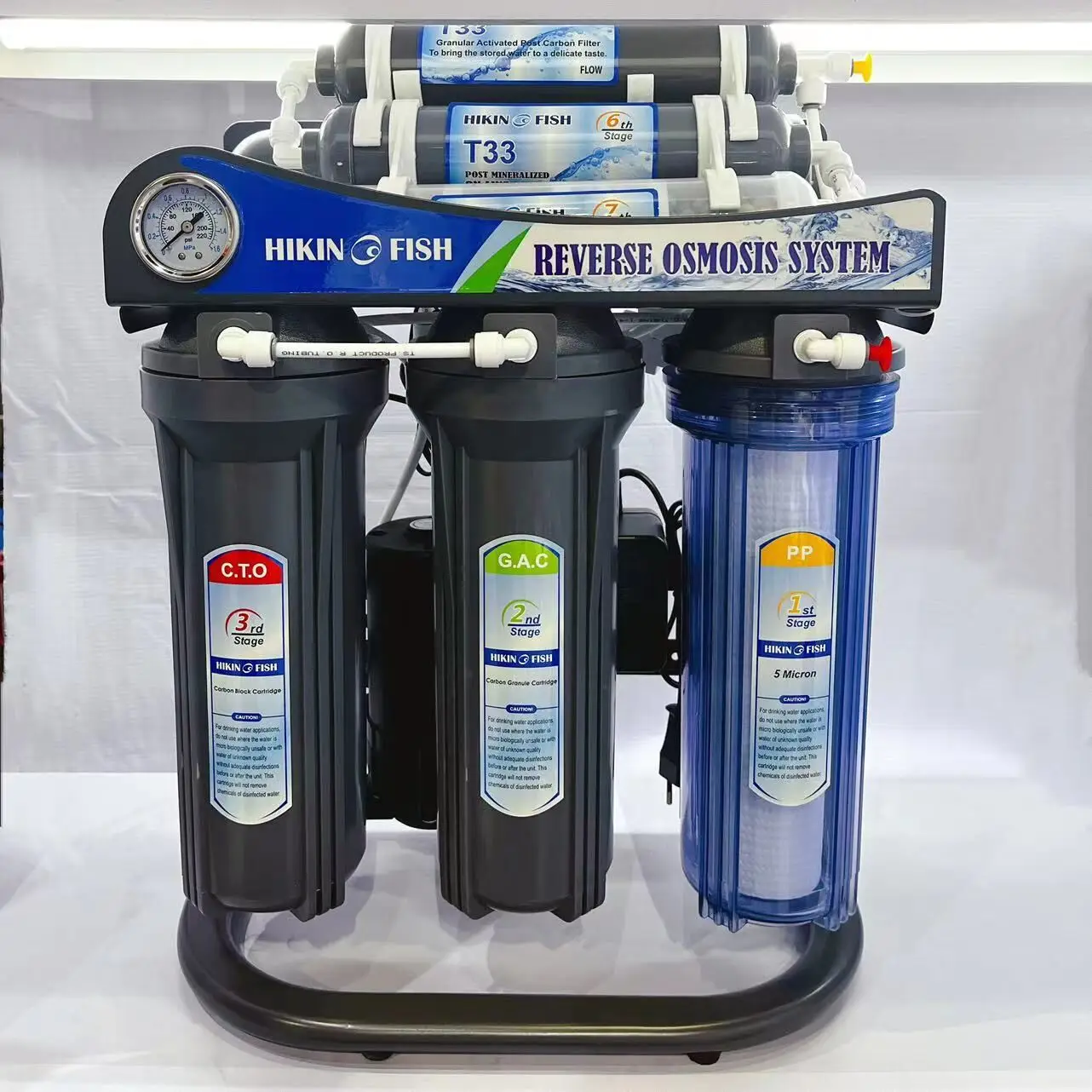 6 stages 75GPD RO water filter system with water filter cartridge