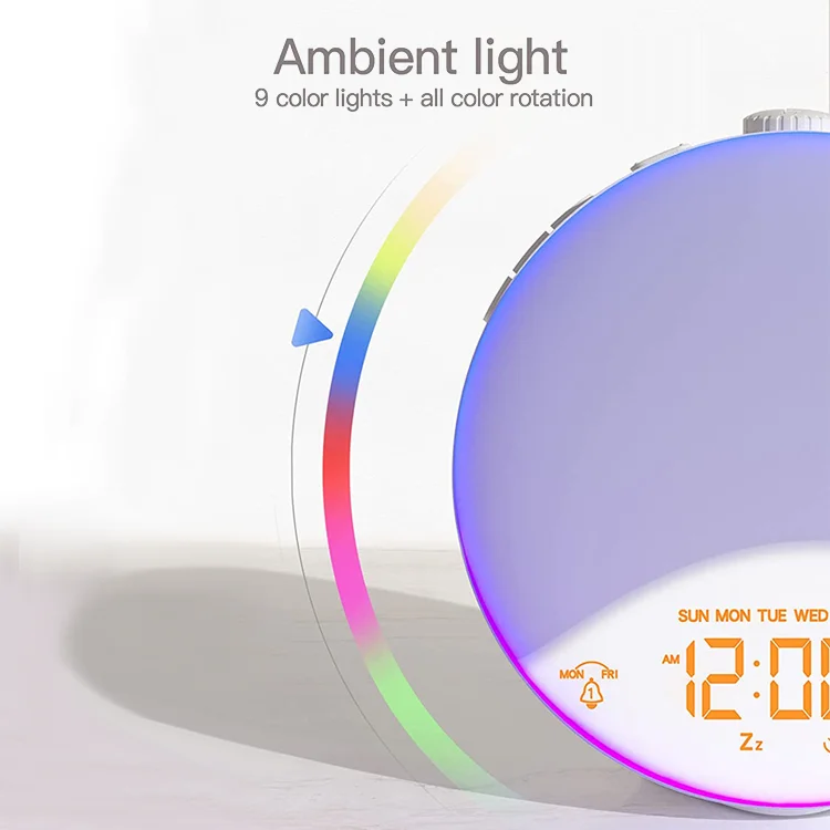 Multifunction Wake Up Light Led Night Kid Gift RGB Sunrise Sunset Simulation