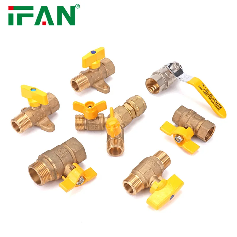Valves China Supplier Forged Brass Body Gas Valve Yellow Long Handle PN25 Brass Ball Valve In Stock Free Sample