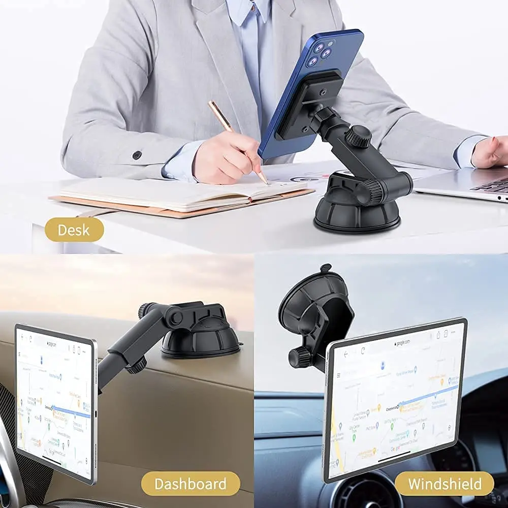 Magnetic car phone tablet holder 360 degree rotation dashboard windshield mount for 4-10inch tablet