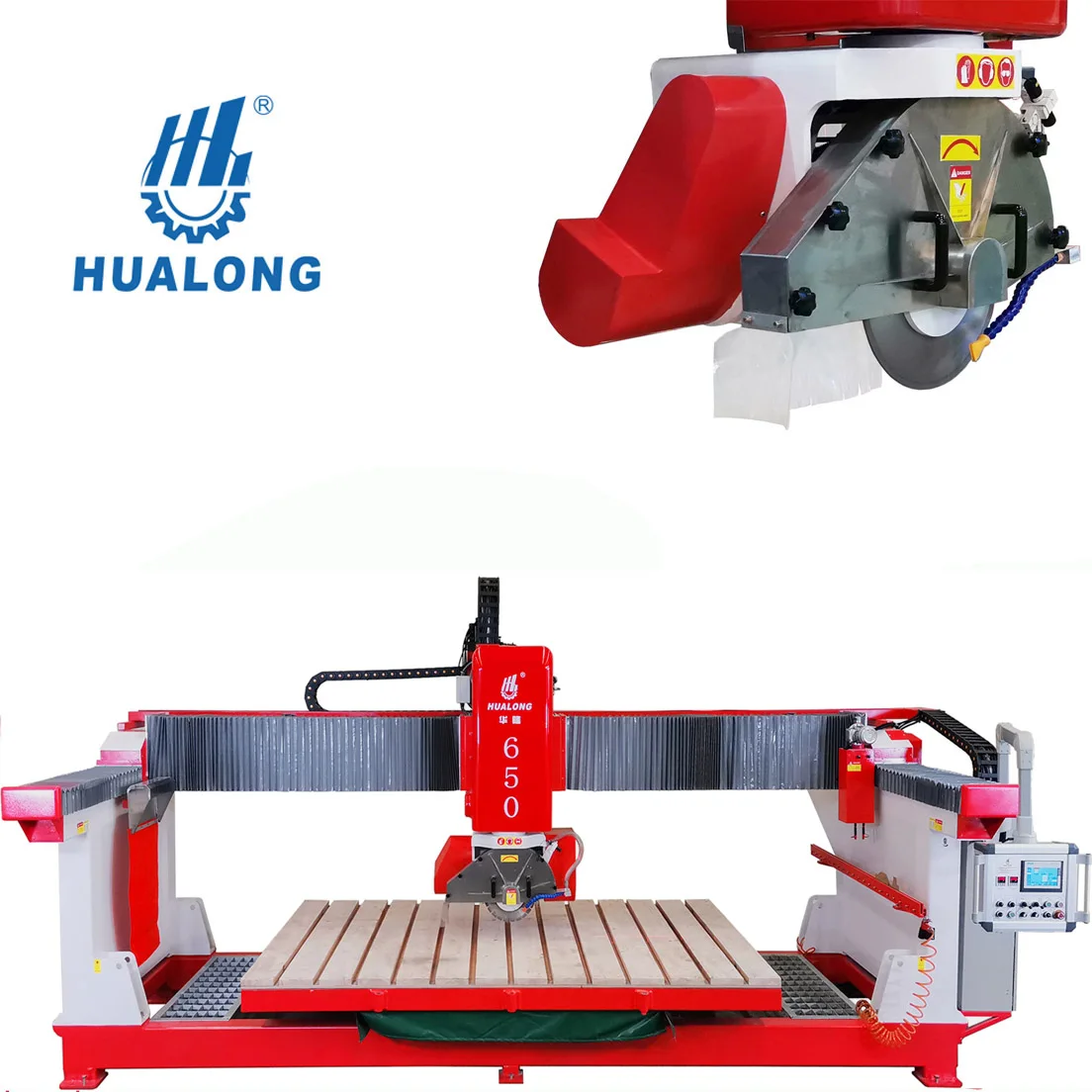 Hualong Machinery HLSQ-650 Cnc 3 4 Axis Cutting Stone Machine Marble Granite Bridge Saw Slab Cutter Machinery
