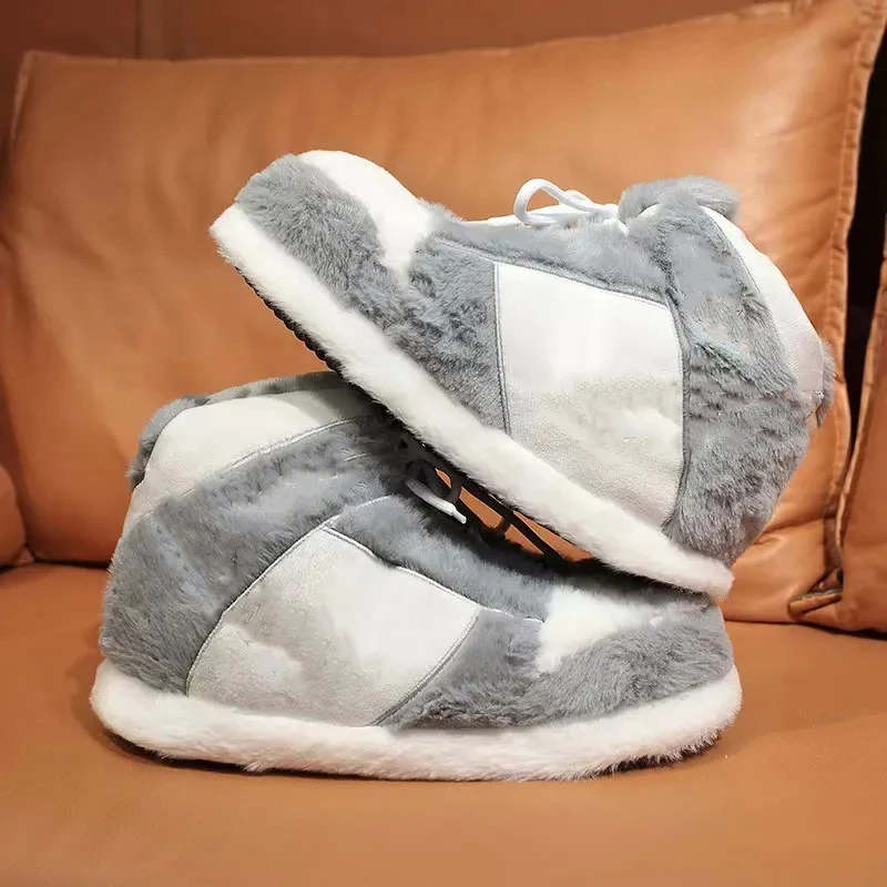 Wholesale Unisex One Size Winter Warm Plush Slippers Cute Home Sneakers Men Women Cotton Floor Shoes Stuffed Animal Toys House
