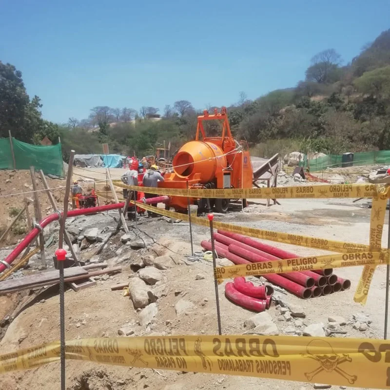 HAMAC portable Trailer Mounted diesel electric mini concrete cement mixers with pumps machines concrete pump mixer