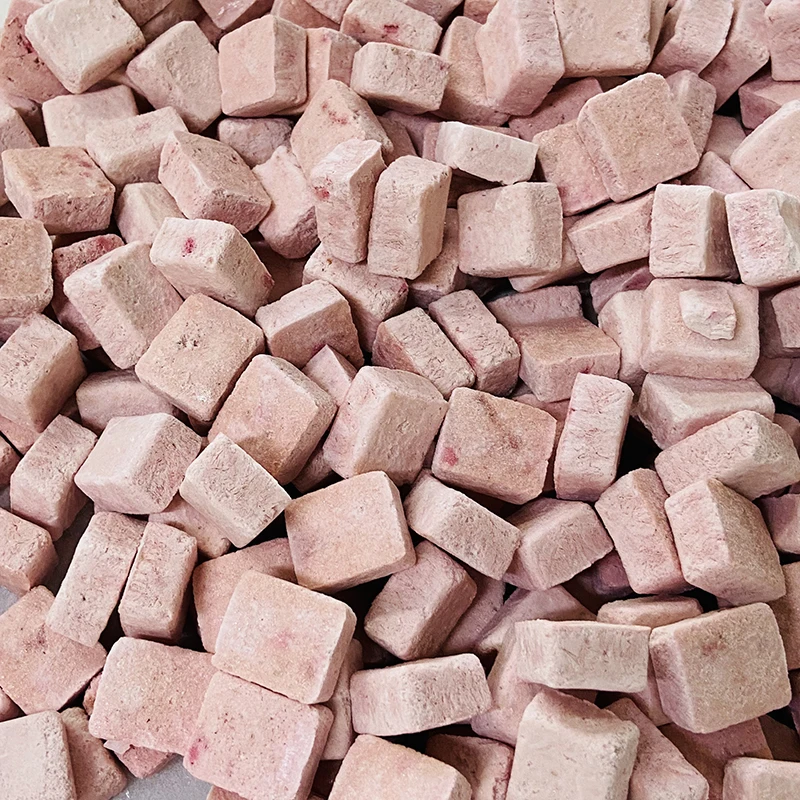 FD Peach yogurt Freeze Dried Yogurt with Fruit cube Strawberry Blueberry