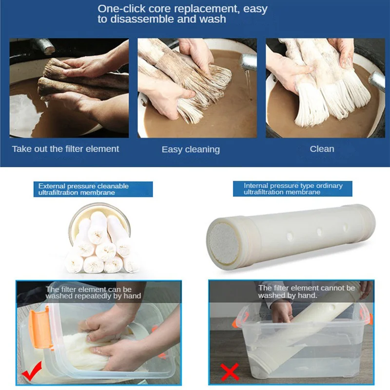 industrial water purifierstainless steel high flow 1000 litre water filter with hand-washable cartridge to water purifier system