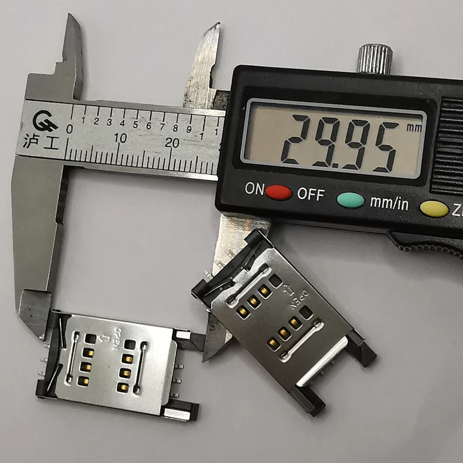 High quality 2FF sim card reader iron shell flip type 6pin sim card slot smart card reader slot