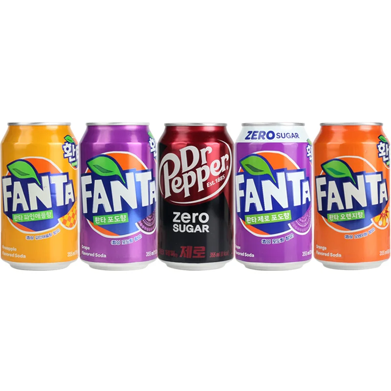 wholesale Korean snacks popular soda drinks multi-flavor sparkling water 355ml*24