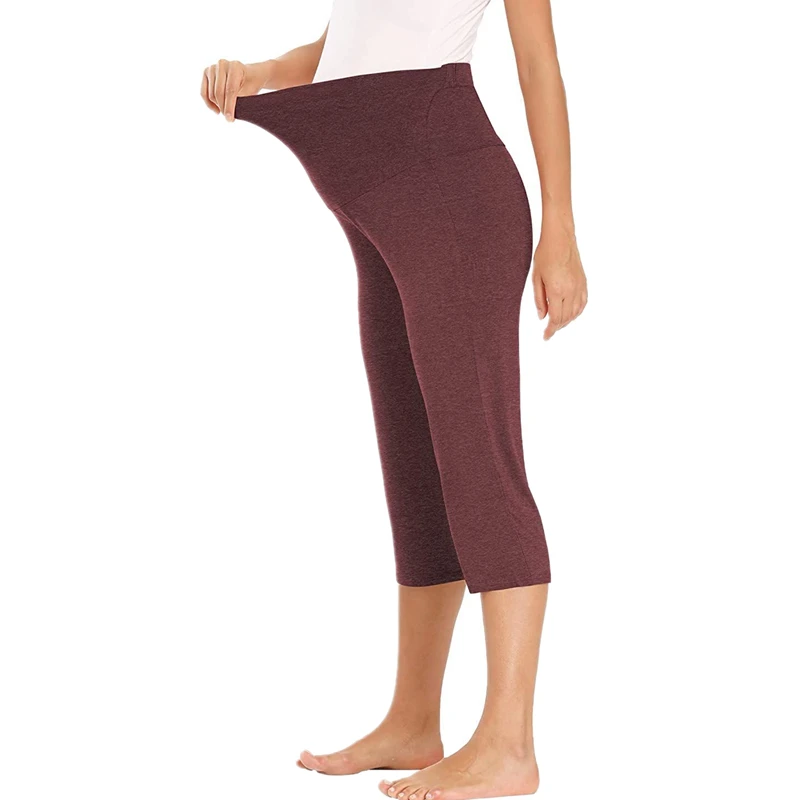  High waist slim ladies maternity dress leggings cropped