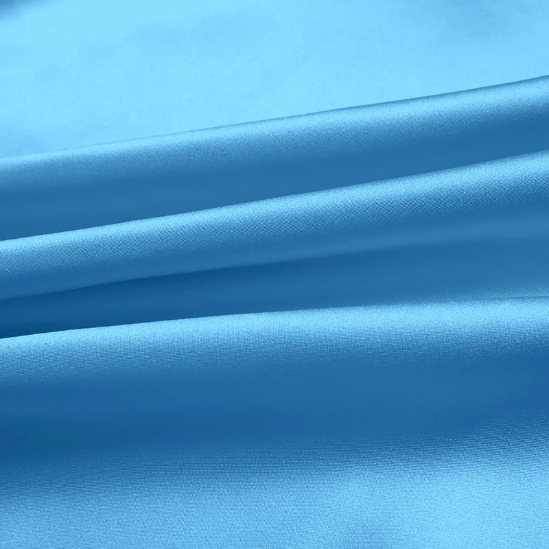 low minimum spandex silk fabric and 16mm silk stretch satin for silk dress blue color