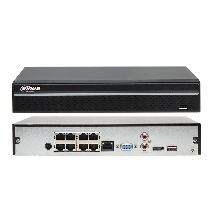 DAHU 4K 8MP HD H.265 1U 8 Channel NVR 8 Ports POE Plug and Play Smart Network Video Recorder