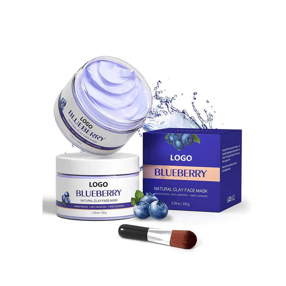 OEM High Quality Blackhead Remover Pore Minimizer Nourishing Detoxing Hydrating Natural Blueberry Clay Mask