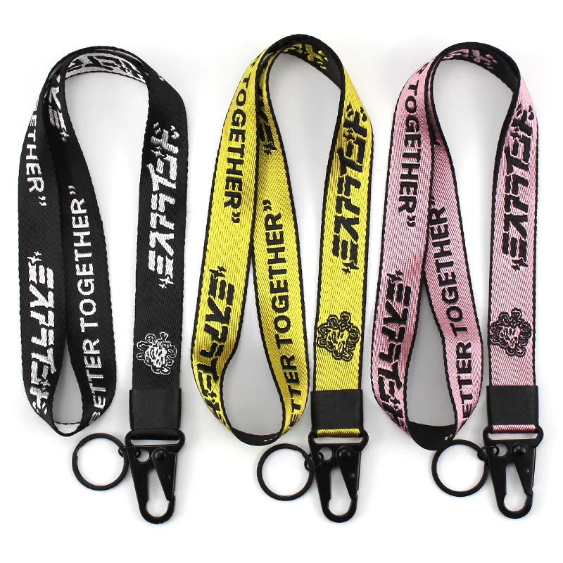 Пользовательские логотип нейлоновый ремешок высокого качества жаккардовые плетеные шнурки для держателя удостоверения личности