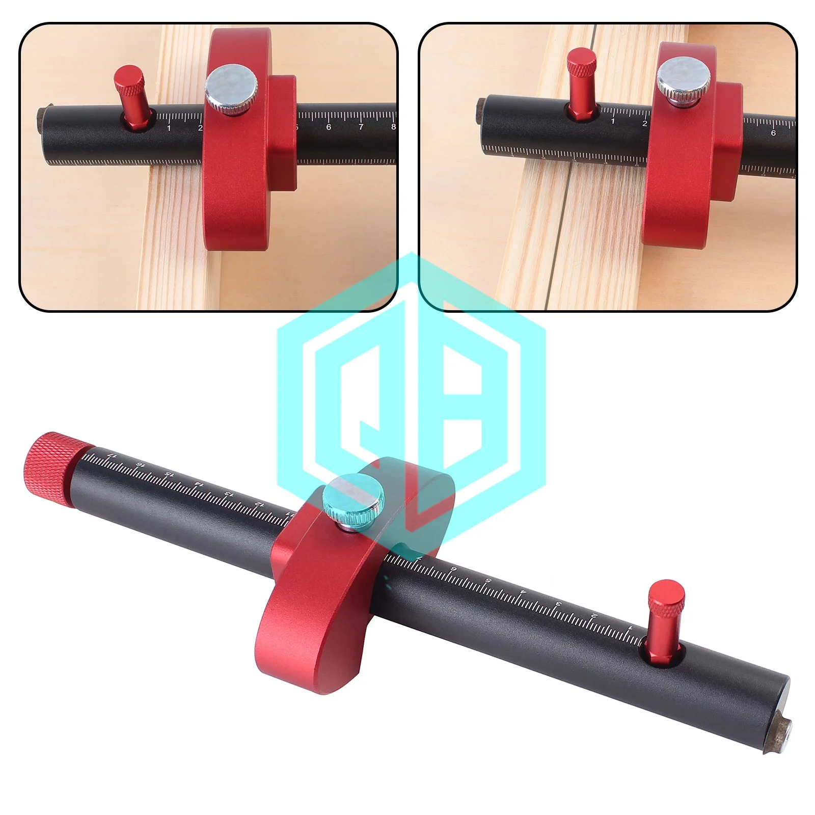 Woodworking European Style Scriber with Embed Pen Tip, Wheel Marking Gauge Carpentry Parallel Line Drawing Mortise Scribe Tool