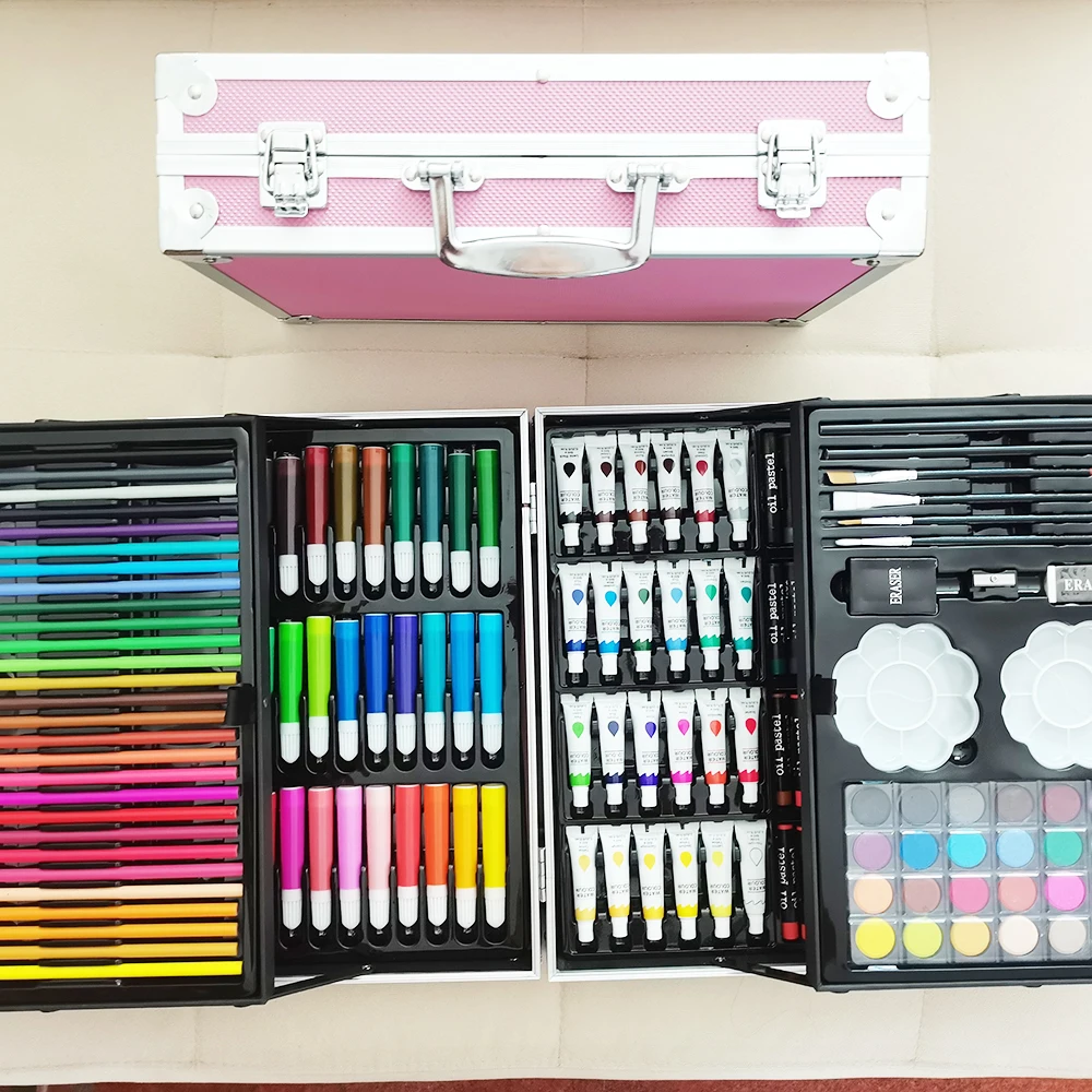 Amazon hot sale 145 pcs School suppliers art set for kids school stationary set
