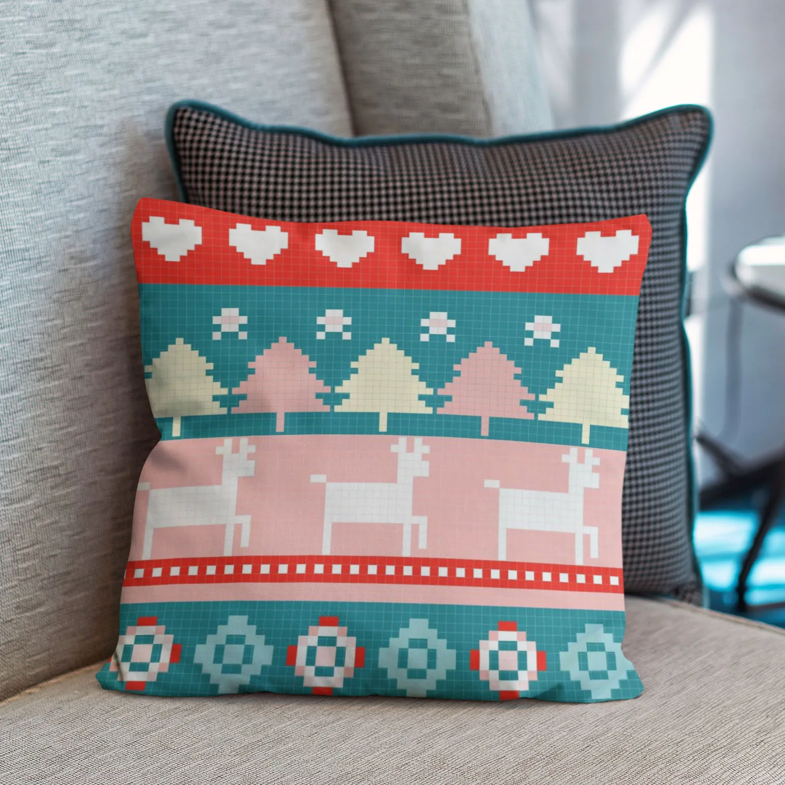 Wholesale Custom Christmas Printed Pillowcase Breathable Sofa Cushion Cover 45x45 Home Decorative Luxury Pillow case