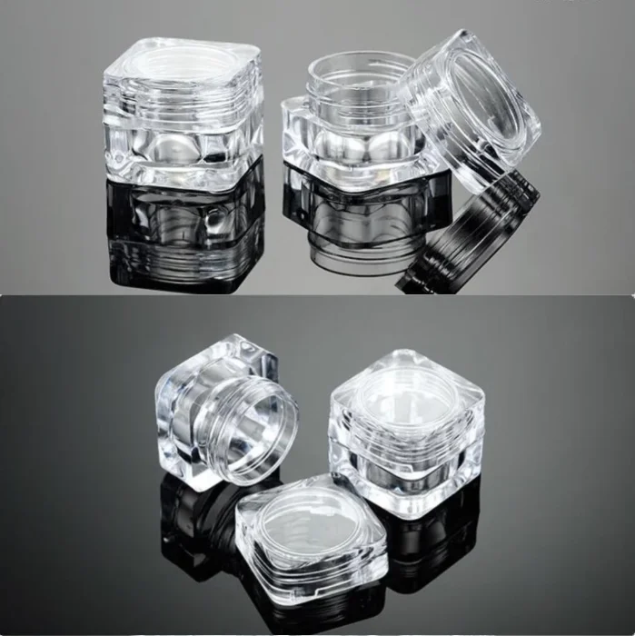 travel cream eyeshadow container 5g/5ml clear/transparent square plastic acrylic cream jar cosmetic sample jars
