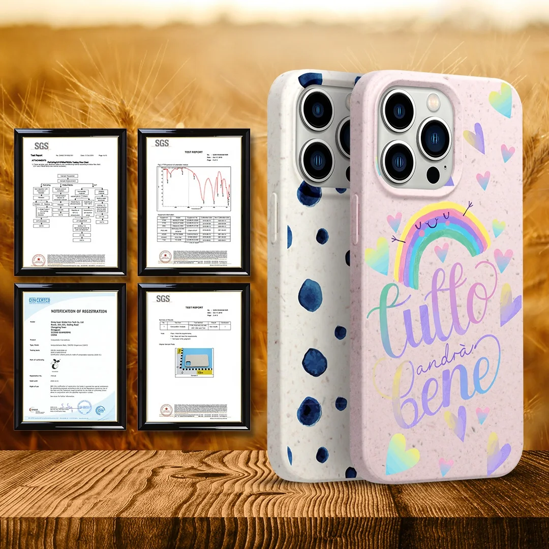 Изготовленная на заказ картина 100% биоразлагаемые телефон чехол для iPhone, 11, 12, 13 лет, Pro Max PLA волокно завода биоразлагаемый экологически чистый чехол для телефона