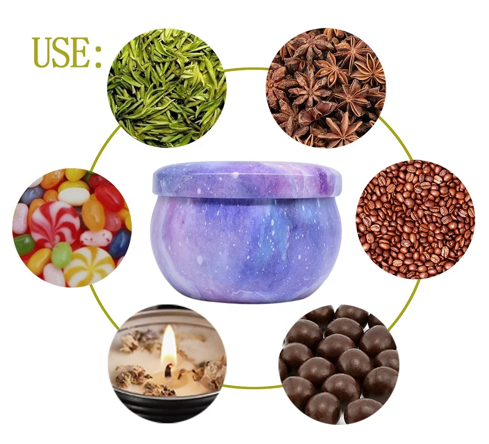 Low MOQ Christmas Gift 4pcs Scented Candle Tin Set 2.2oz 4.4oz Tea Storage Metal Tin