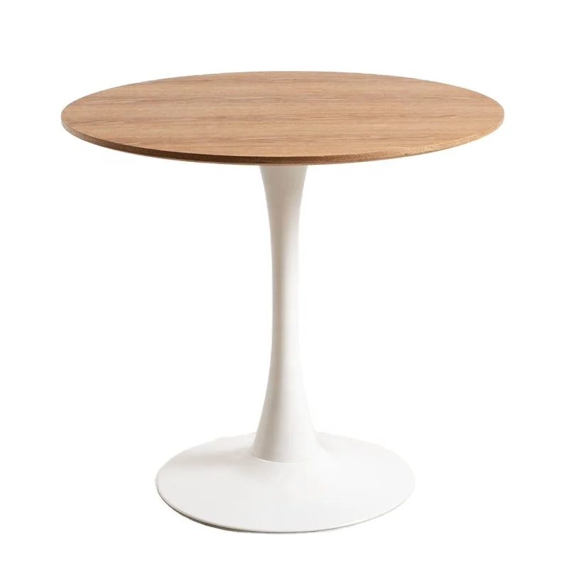 Home Restaurant Furniture Round Tulip Round Dining Table MDF Coffee Dining Table Black