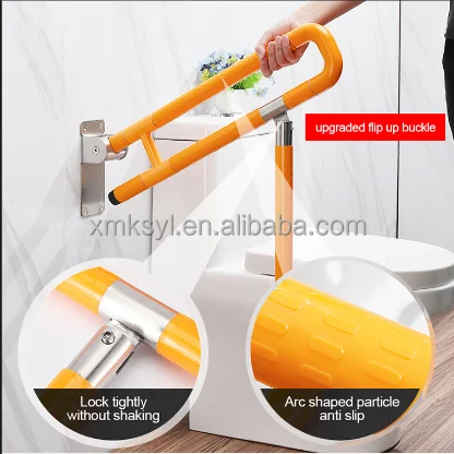Stainless Steel ABS Armrest Elderly Anti-skid Assistance Bathroom Handle Foldable Safety Handrails Disabled Toilet Grab Bars