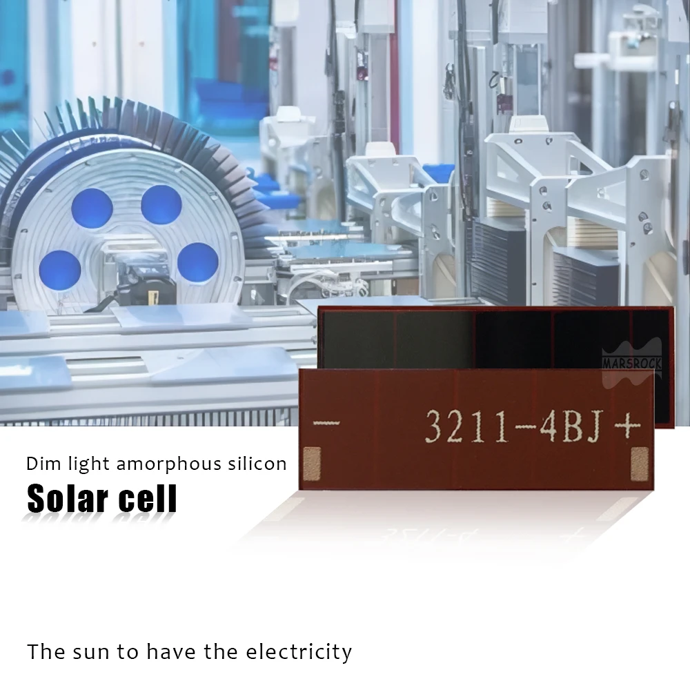 MarsRock 2V 7.9uA 32*11mm Dim Lux Amorphous Silicon Solar Cell Thin Mini Small Solar Panel Light indoor for Indoor Any Dim Light