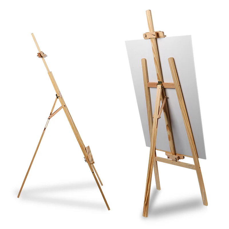 Floor standing standard height 1.5m foldable easel adjustable tripod wooden painting hanging up artist tripod easel stand